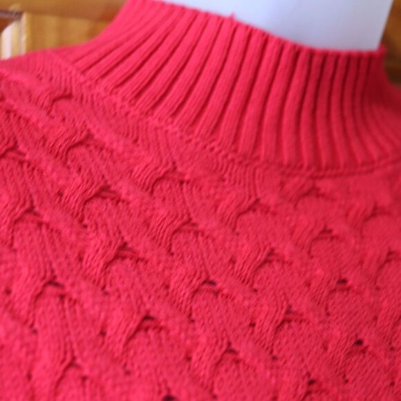 Vintage Studio Works Red Knit Sweater Beautiful Textured Cable Knit Large - Picture 4 of 14